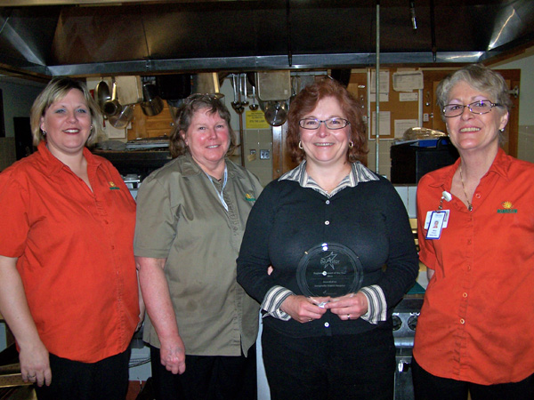 Several members of the Dietary team: (left to right): Cheryl Norris, Debra Holt, Andrea Corbett and Marg Thomson.