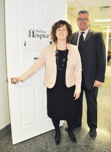Beth Donovan Hospice Executive Director Dawn Rodger (left) and Kemptville Hospital CEO Colin Goodfellow (photo courtesy of Ashley Kulp, EMC-Advance)