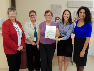 Left to right: Bev Cecchini, Brenda Steacy, Andrea Corbett, Andra Taylor, and Laurie Dojeiji.